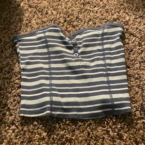 Cropped tube top striped